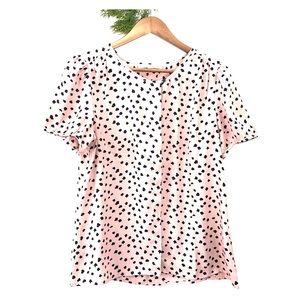 Short sleeve animal print blouse